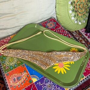 70s Gold Sequined Waist Belt
